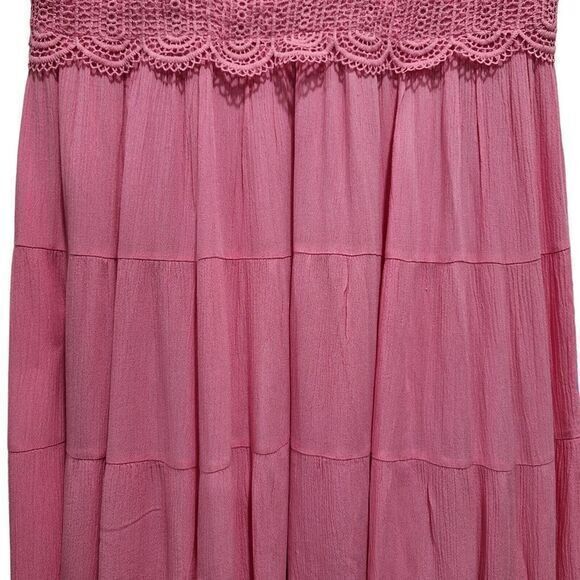 Women's Pink Barbie High Low Crochet Boho Goddess Dress Size 2X‎ - Picture 6 of 16